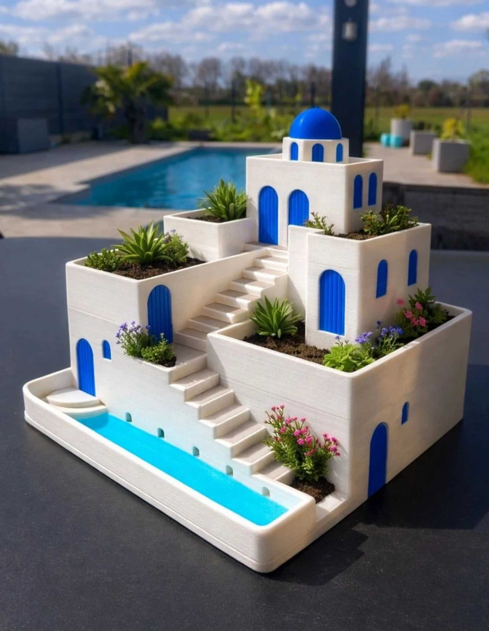 Jardinière 24 cm Grecia persianas azules Santorini 💙 – photo 2
